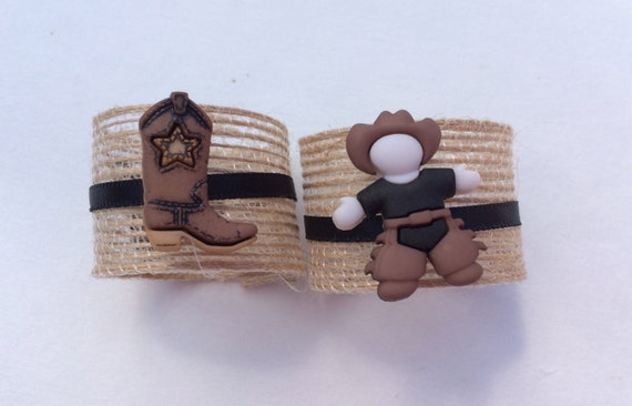 Western Theme Napkin Rings: Party Napkin Rings with Cowboy Charms, Western Tableware, Western Party Supplies