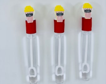 Popcorn Charm Bubbles: Movie Night Party Favors
