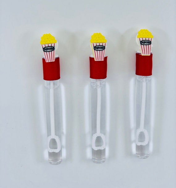 Popcorn Charm Bubbles: Movie Night Party Favors