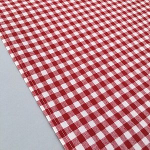 Red Gingham Table Runner:  Accent Table Mat or Runner Ideal for a Western, Barnyard or Picnic Party
