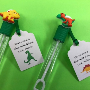 Dinosaur Valentine Bubbles: Class Favor, School Gift