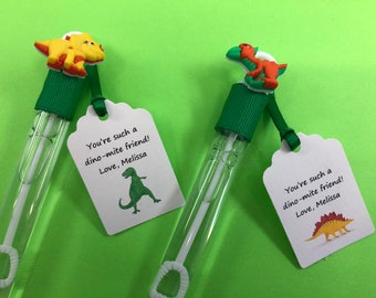 Dinosaur Valentine Bubbles: Class Favor, School Gift