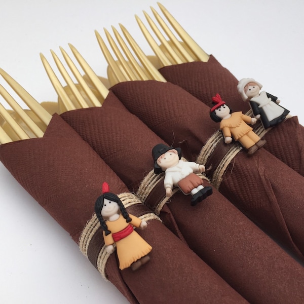 Thanksgiving Napkin Rings: Thanksgiving Theme Napkin Rings, Thanksgiving Tableware, Thanksgiving Decor