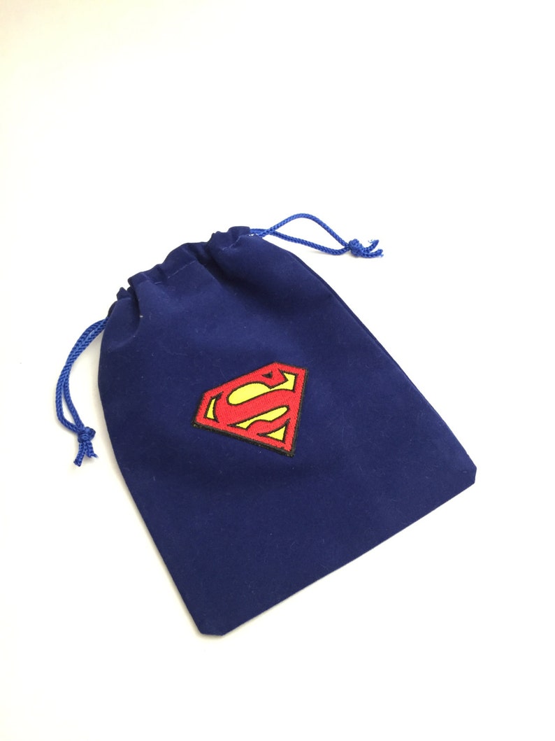 Superhero Favor Bags Superman Drawstring Party Bags Etsy