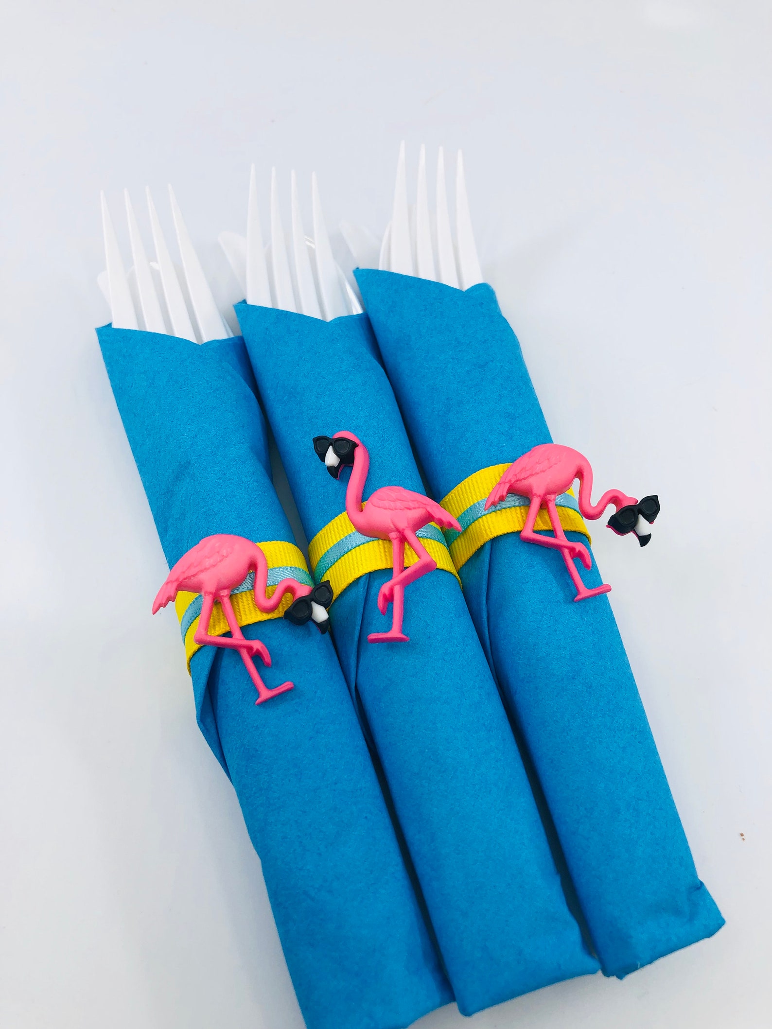 Flamingo Flatware Sets Beach Party Silverware Flamingo Party Etsy