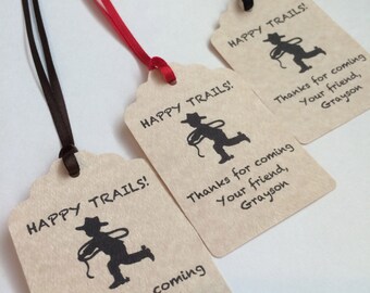 Cowboy Bag Tag Personalized Watercolor farm Cowboy Bag Tag