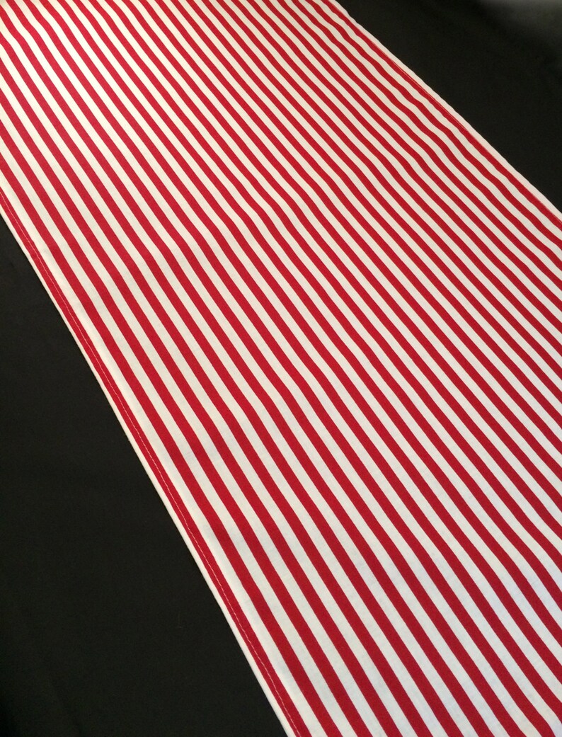 Red and White Stripe Table Runner: Accent Table Mat or Runner Id Red and White Stripe Table Runner: Accent Table Mat or Runner Id