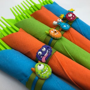 Monster Flatware - Monster Party Silverware, Monster Party Supplies, Monster Party Tableware