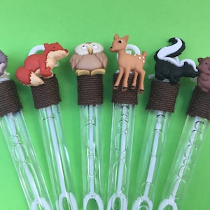 Woodland Animal Bubble Favors: Fox, Owl, Deer Party Decor