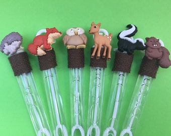 Woodland Animal Bubble Favors: Fox, Owl, Deer Party Decor
