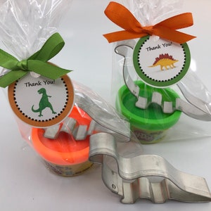 Dinosaur Party Favor: Dinosaur Playdoh and Dinosaur Cutter, Dinosaur Favor