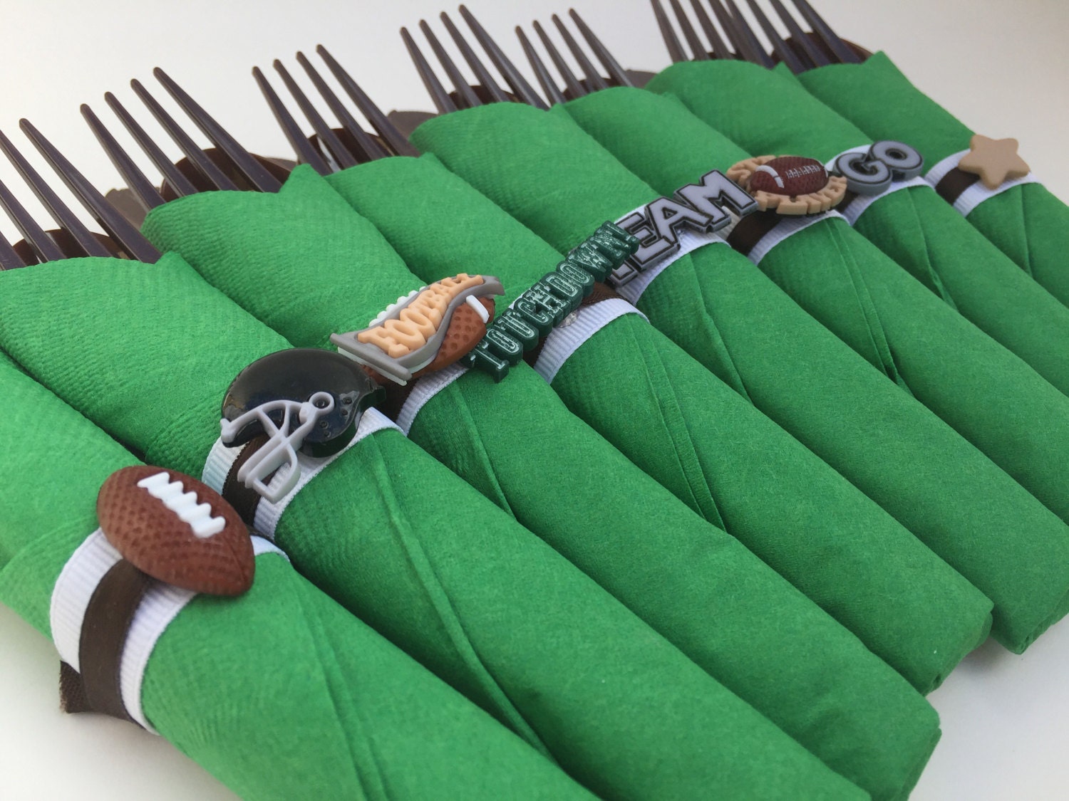 Football Flatware Football Party Silverware Football Party Etsy