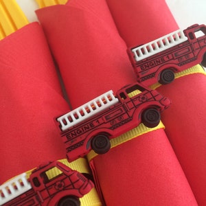 Firetruck Flatware Firetruck Theme Party Cutlery, Red Firetruck Party Supplies, Fireman Party, Firefighter Party Supplies image 3