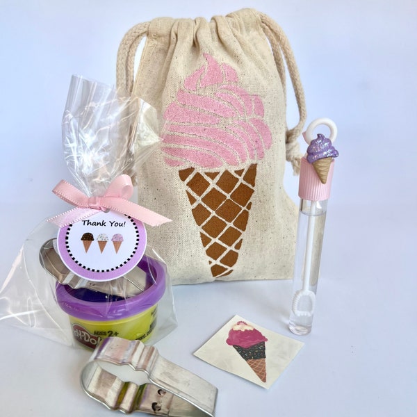 Ice Cream Party Favor: Ice Cream Party Bag filled with Play Doh and Ice Cream Cutter, Ice Cream Party