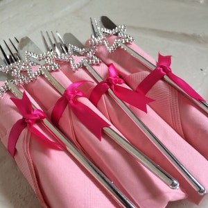 Princess Flatware and Wand Favor: Princess Theme Cutlery & Princess Party Utensils