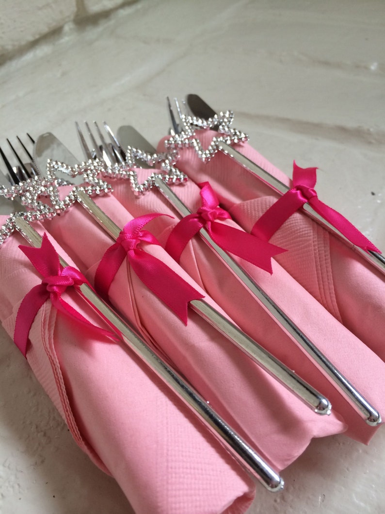 Princess Flatware and Wand Favor: Princess Theme Cutlery & Princess Party Utensils image 1