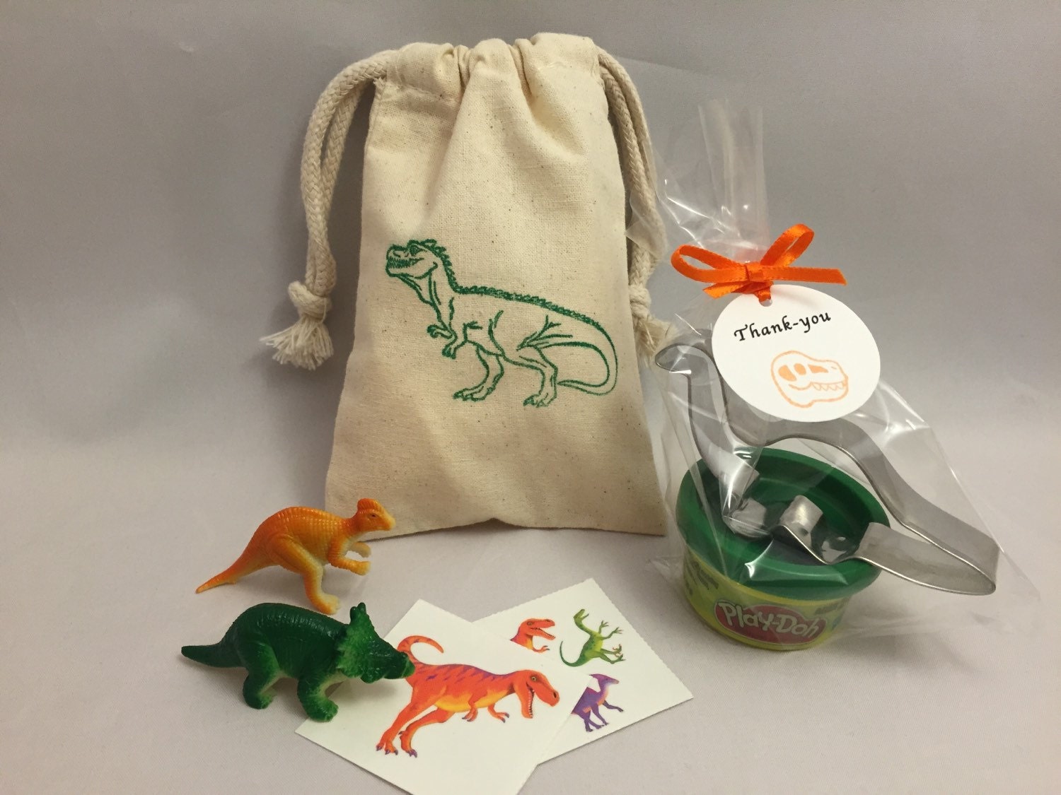 Dinosaur Party Favor: Dinosaur Party Bag Filled With Play Doh and