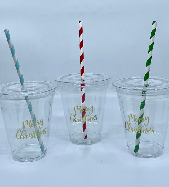 Christmas Cups With Straws