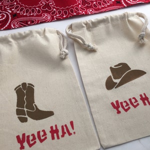 Western Favor Bag with Cowboy Hat and Cowboy Boot Design
