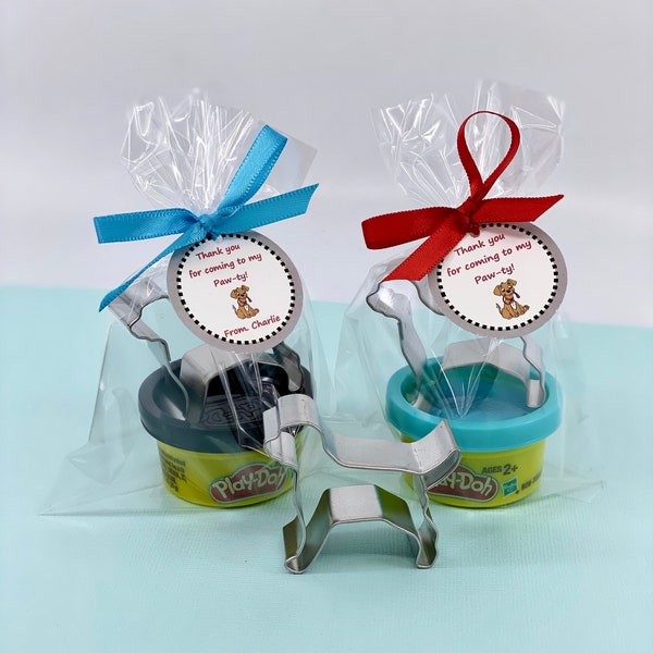 Puppy Party Favor: Playdoh and Dog Cutter Favor, Puppy Party Supplies, Puppy Adoption Party Favor, Dog Party Favor, Pawty Favor
