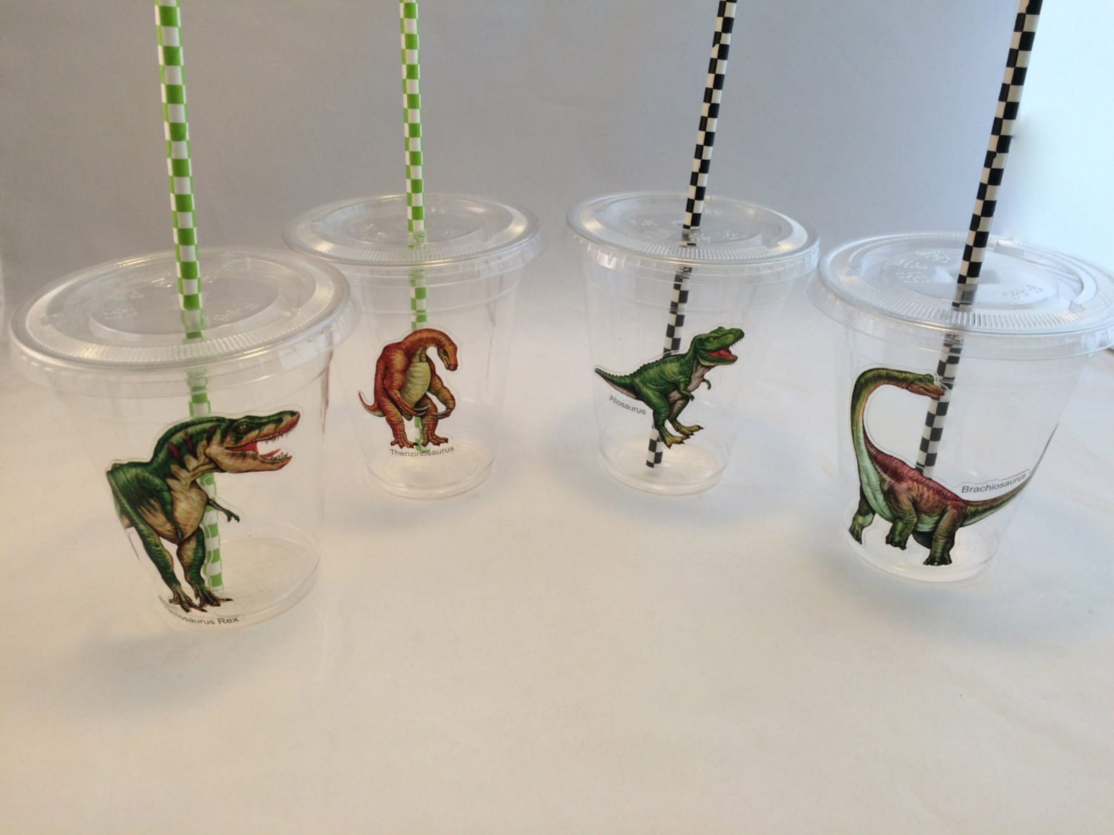 Dinosaur Cups With Lids and Straws Dinosaur Plastic Drink Etsy