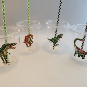 Dinosaur Cups with Lids and Straws: Dinosaur Plastic Drink Cups, Dinosaur Party Supplies