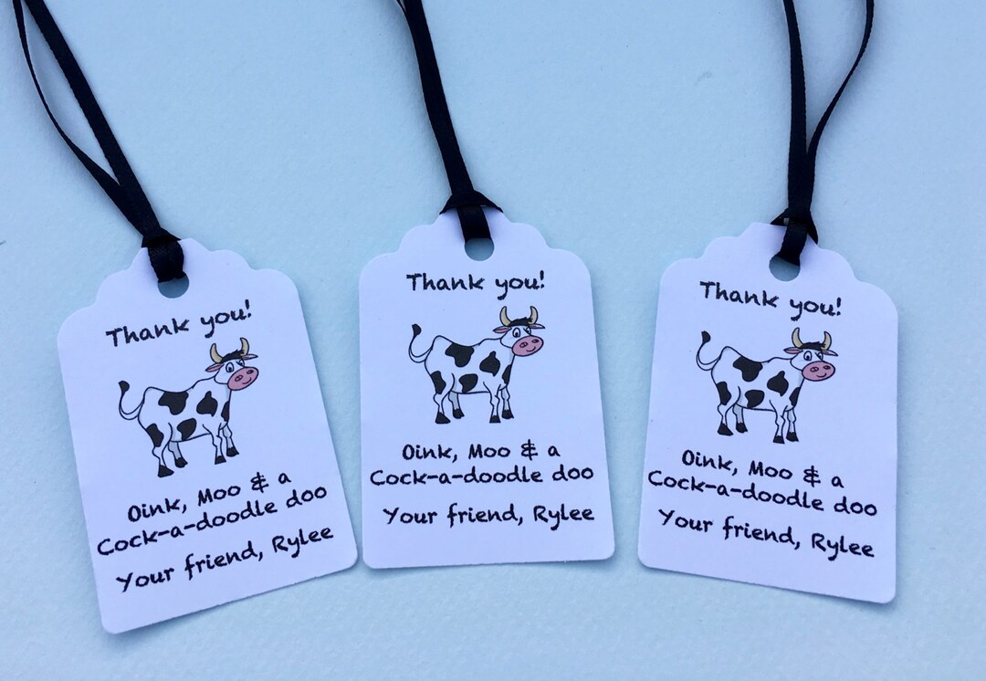 Personalized Barnyard Gift Tags: Farm Animal Thank You Tags - Etsy