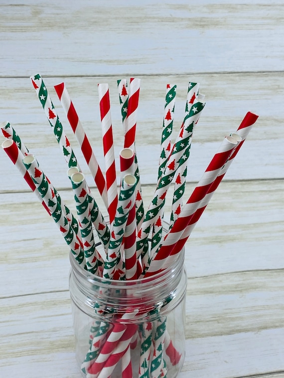 Red and Green Christmas Tree Paper Straws: Christmas Tree -  Israel