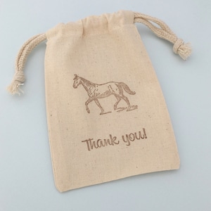Horse Party Favor Bags with Pretty Brown Horse design; Equestrian Party Favor Bag