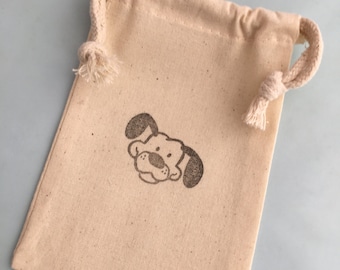 Dog Party Favor Bag: Reusable Muslin Drawstring Pawty Bag