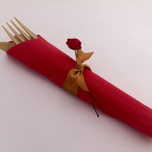 Beauty and the Beast Party Flatware: Rose Themed Party Cutlery, Beauty and The Beast Theme, Beauty and the Beast Flatware image 2