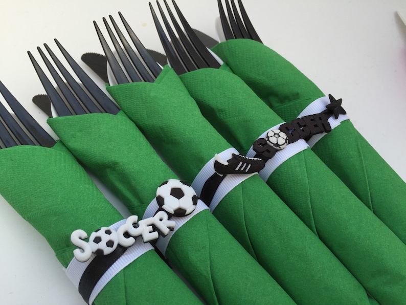 Soccer Flatware Soccer Party Silverware Soccer Party Etsy