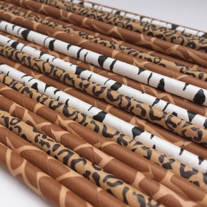 Safari Party Supplies: Jungle Theme Straws, Zoo Straws, Jungle Straws, Safari Straws, Paper Straws