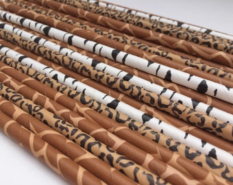 Safari Party Supplies: Jungle Theme Straws, Zoo Straws, Jungle Straws, Safari Straws, Paper Straws