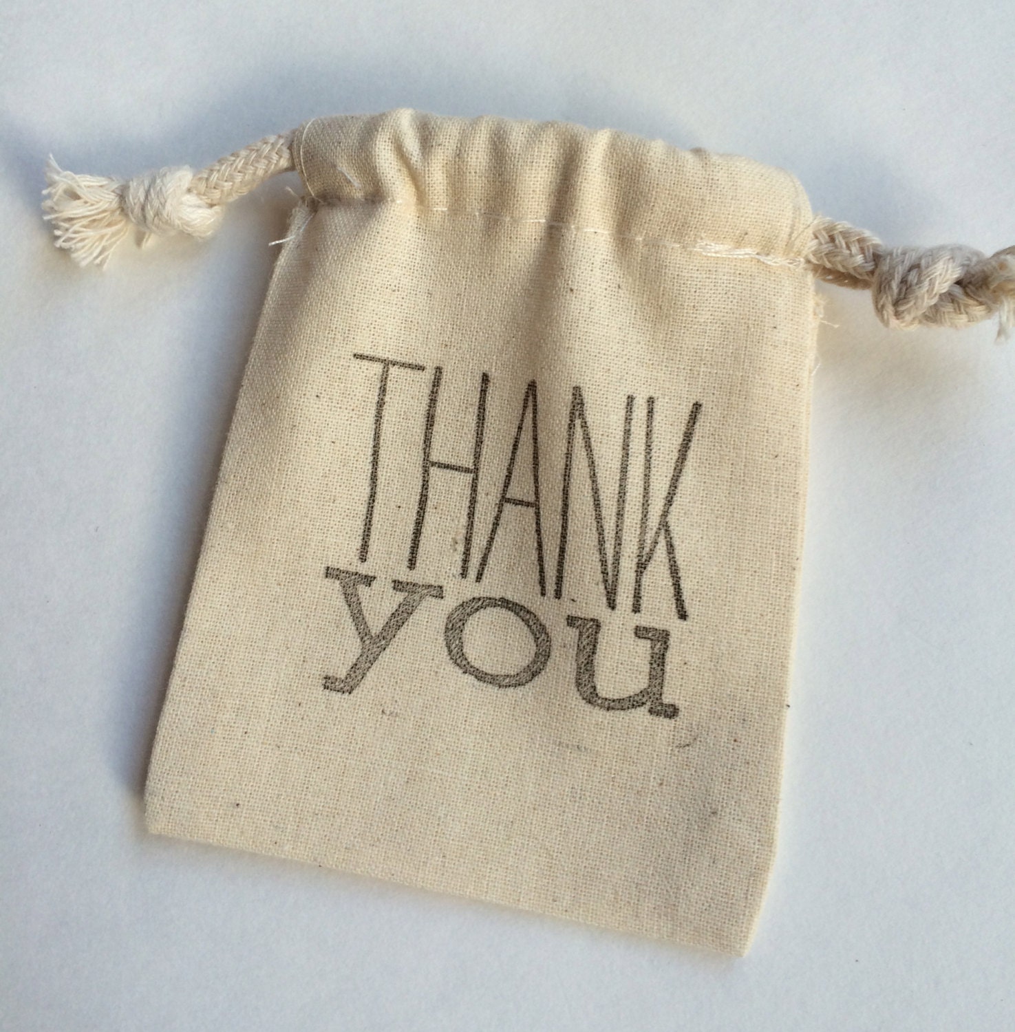 Thank You Favor Bag: Reusable Thank You Drawstring Muslin | Etsy