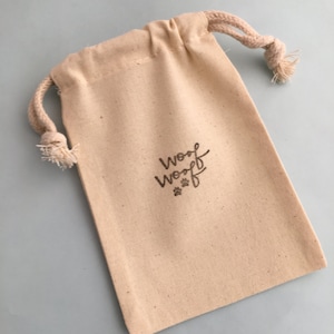 Dog Favor Bags: Woof Woof Party Bag, Reusable Muslin Drawstring Dog Bag, Dog Theme Party, Dog Party Supplies