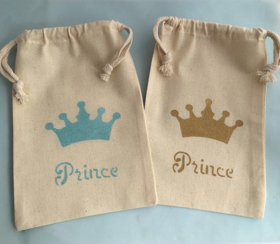 Prince and Princess Party Treat Bags: Pink and Blue or Gold - Etsy