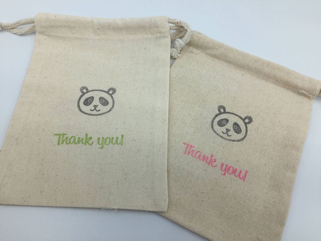 Panda Party Bags Panda Favor Bag Panda Reusable Muslin Favor Etsy