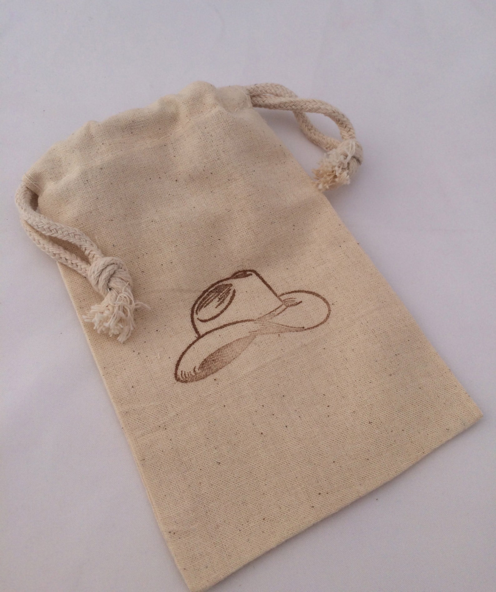 Western Favor Bags Muslin Bags With Western Design Cowboy Etsy