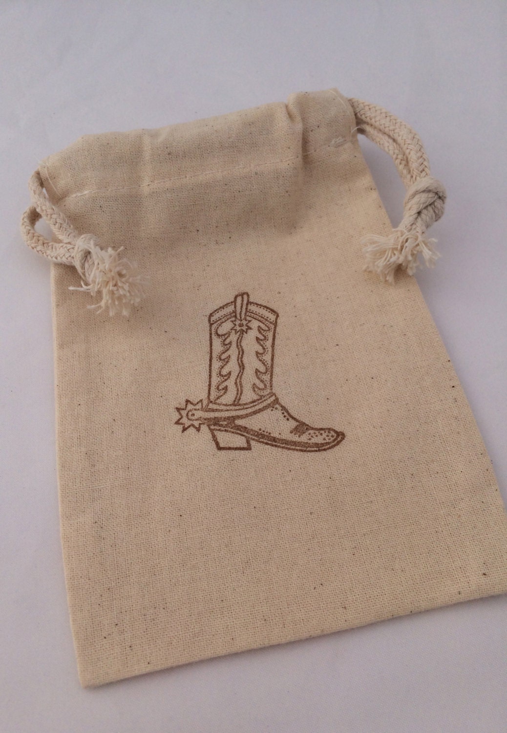 Western Favor Bags Muslin Bags With Western Design Cowboy Etsy