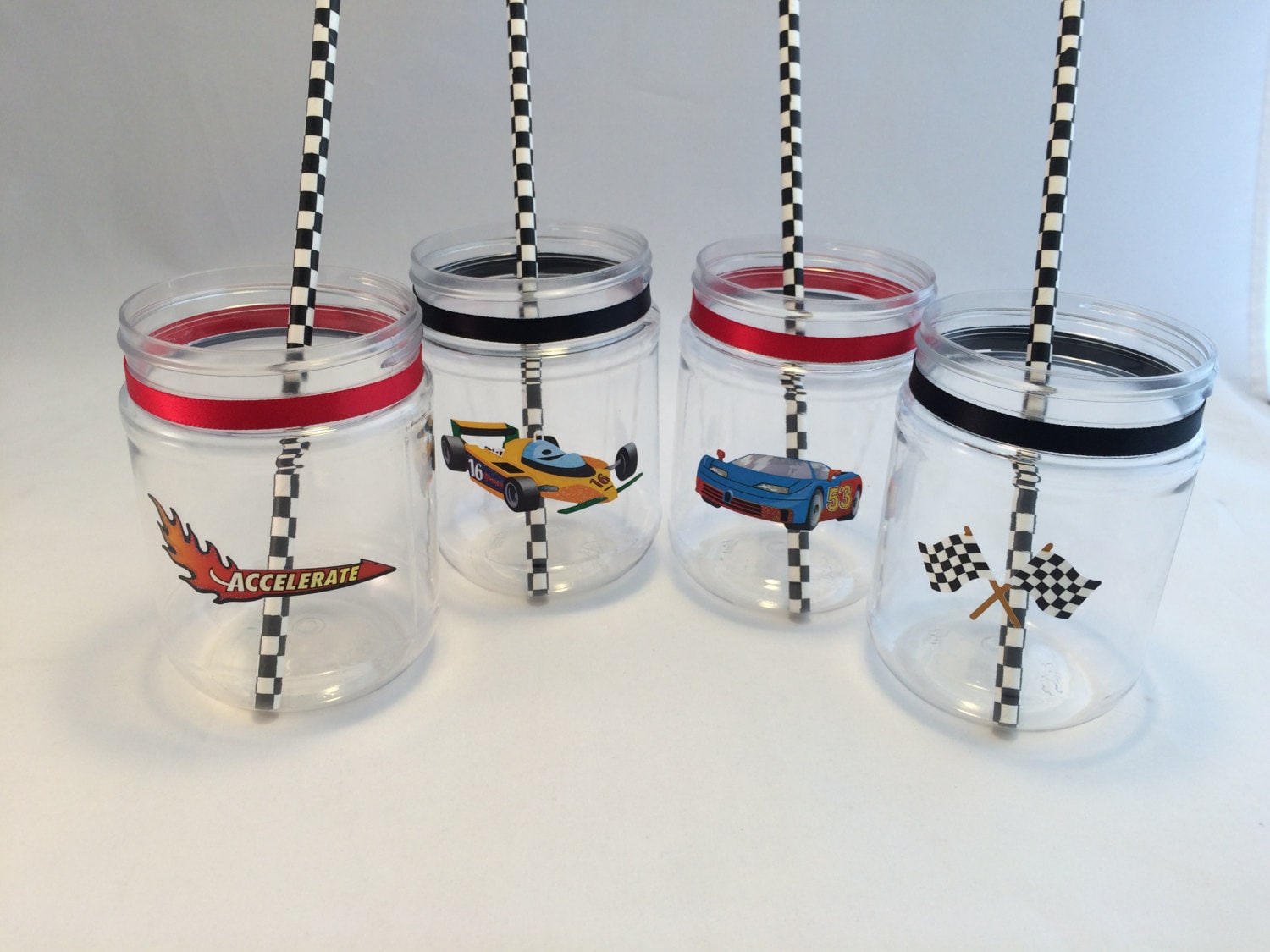 Race Car Party Drink Cup or Treat Jar Racing Car Plastic Etsy