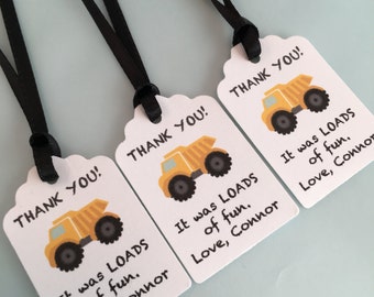 Construction Party Favor Personalized Tag