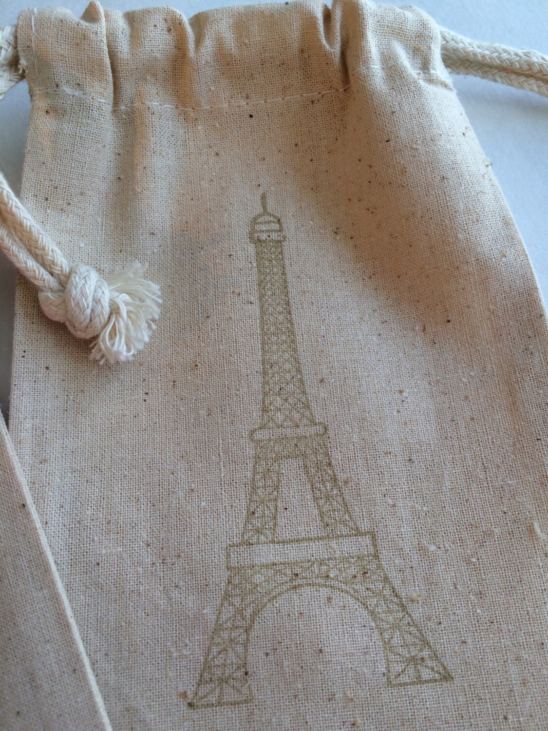 Paris Treat Bags Eiffel Tower Drawstring Muslin Favor Bags Etsy