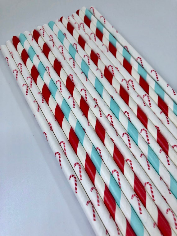  Christmas Straws (25 pack) - Red & Green Holiday