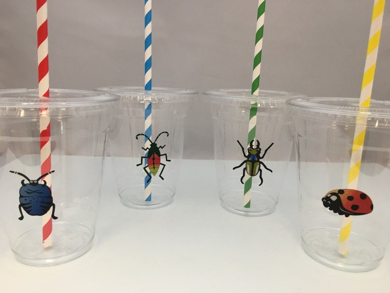 Bug Party Cups With Lids and Straws: Insect Party Plastic | Etsy