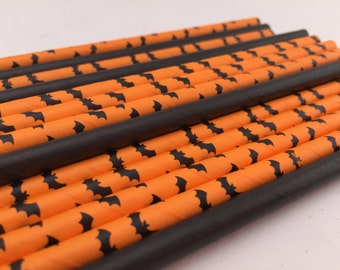 Halloween Paper Straws: Bat Party Decorations (25 Pack)