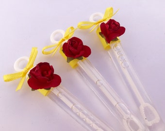 Beauty and the Beast Party Favor: Rose Bubble Wand