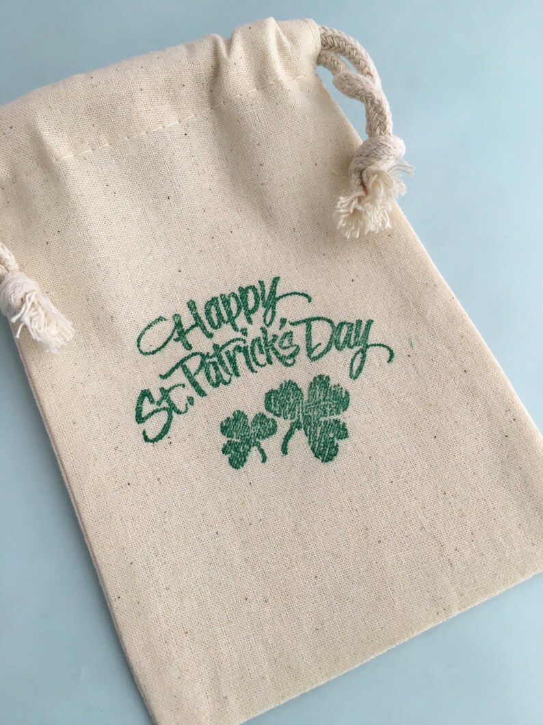St Patricks Favor Bag Happy St Patricks Day Bags Irish Gift Etsy
