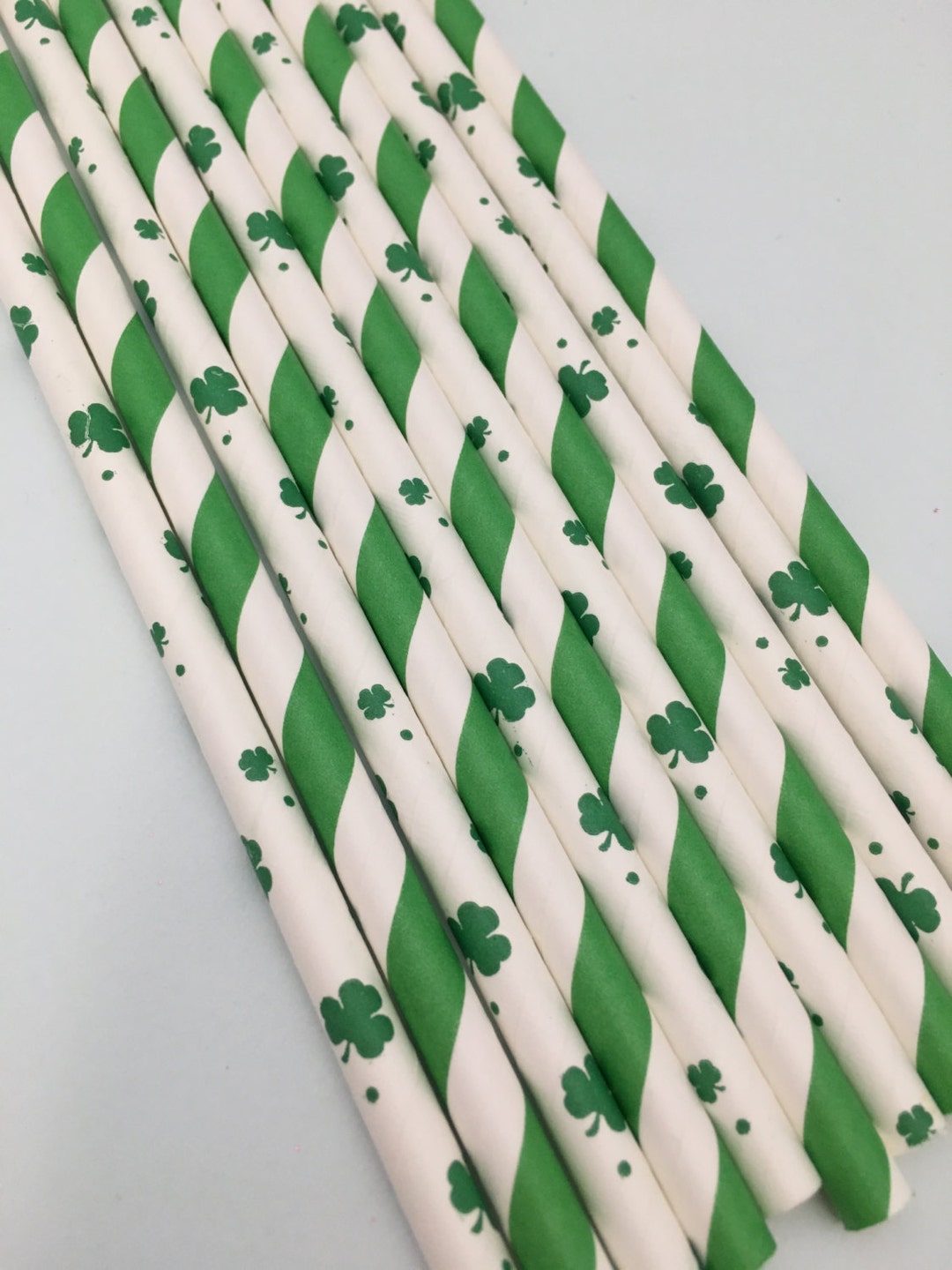 St Patricks Day Party Straws Shamrock Straws Irish Party Etsy
