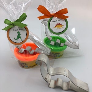 Dinosaur Party Favor: Dinosaur Playdoh and Dinosaur Cutter, Dinosaur Favor image 3